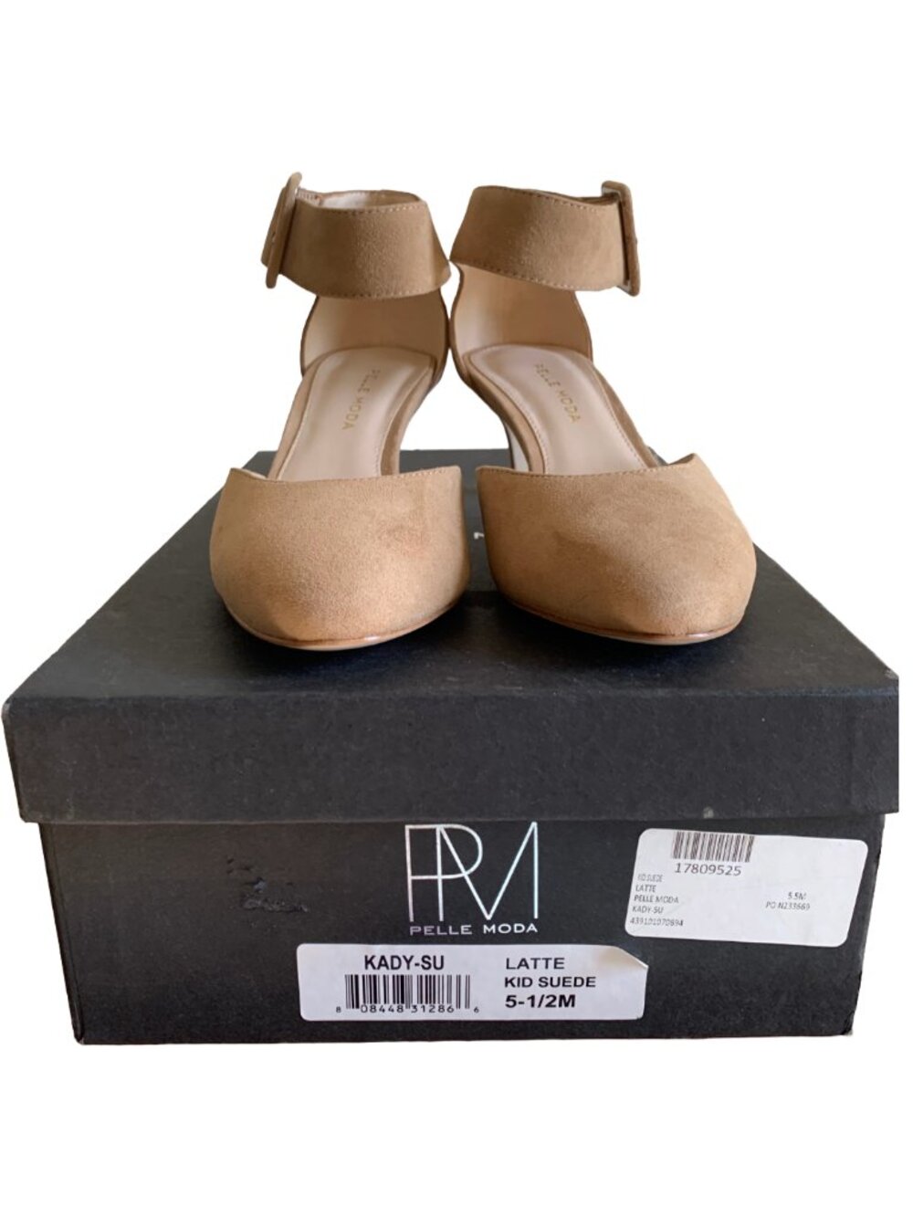 NWT PELLE MODA Latte Light Beige Kady Suede Ankle Strap Pump Sz 5.5 SEE PHOTOS - Picture 5 of 15